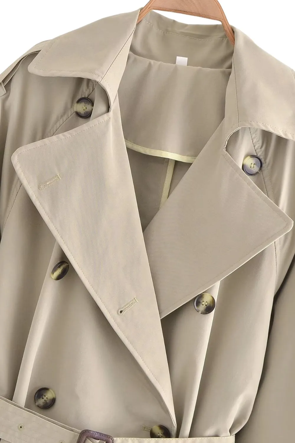 ‘ Aaron’ Belt-Accented Relaxed Mid-Length Trench Coat