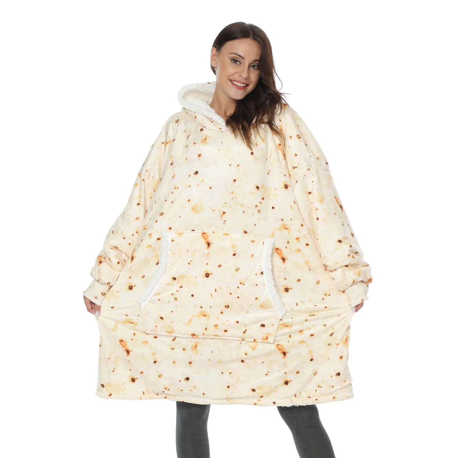 Blanket with Sleeves Women Oversized Hoodie Fleece Warm Hoodies Sweatshirts Giant TV Blanket Women Hoody Robe