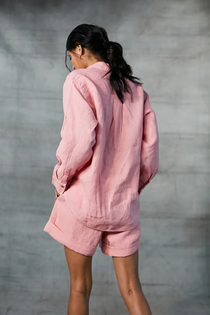 Candy Floss Linen Oversized Shirt