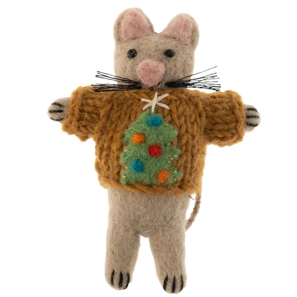 Christmas Sweater Cat Ornament