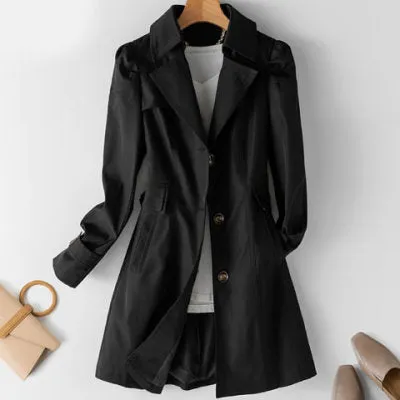 Elegant Long Trench Coat for Women