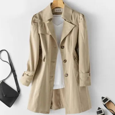 Elegant Long Trench Coat for Women