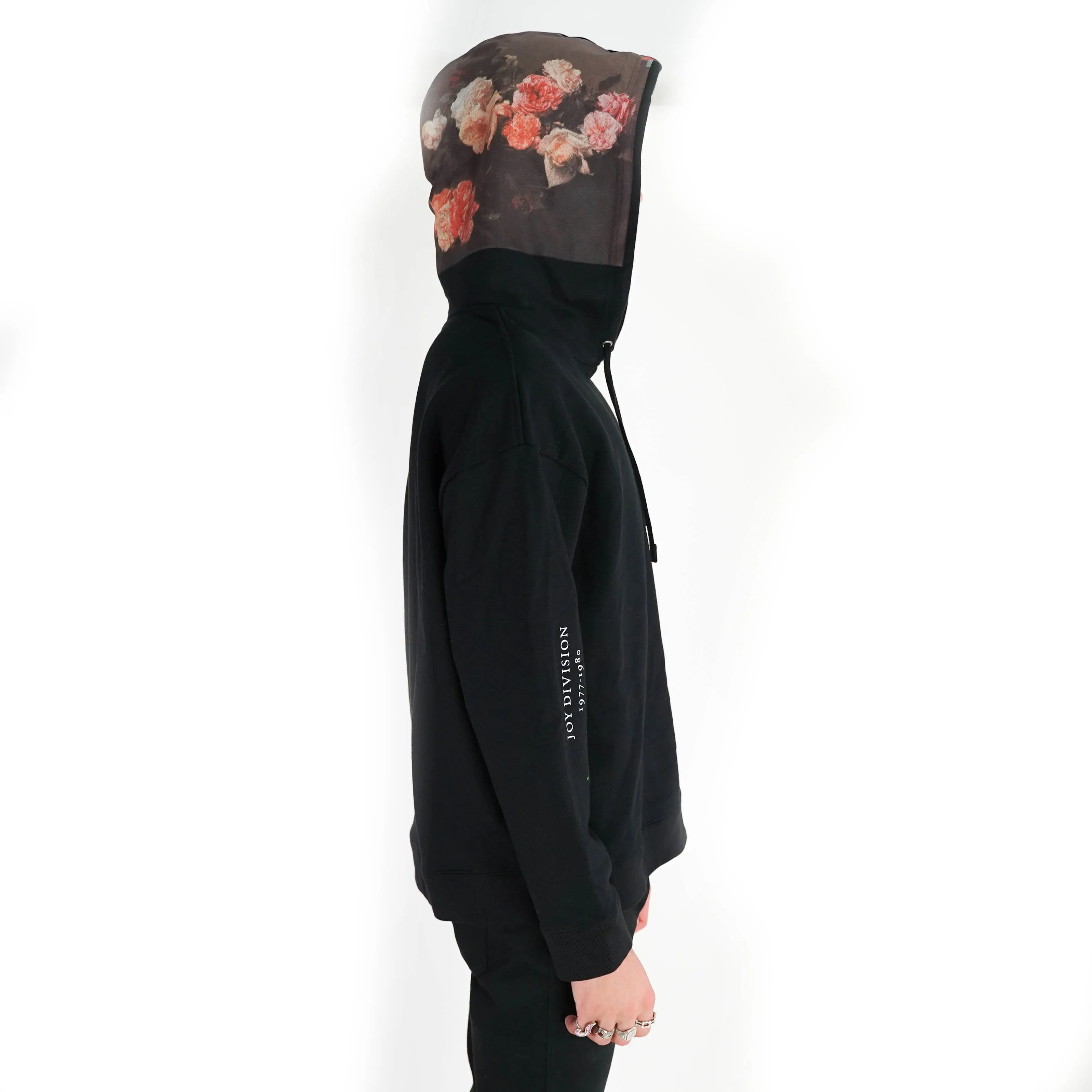 Floral Printed "Joy Division" Hoodie