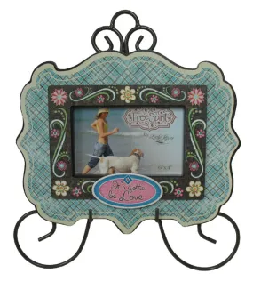 Frame with Metal Easel Brown/Blue by Little River Gifts