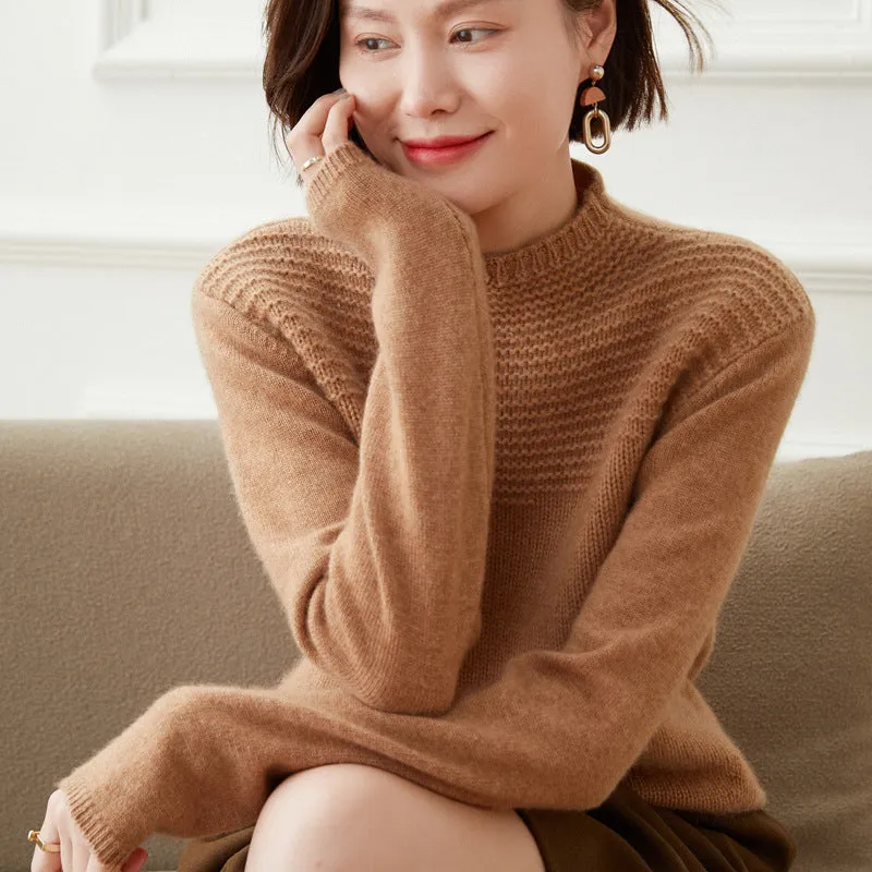 Half Turtleneck Cashmere Pullover Versatile  Bottoming Cashmere Sweater