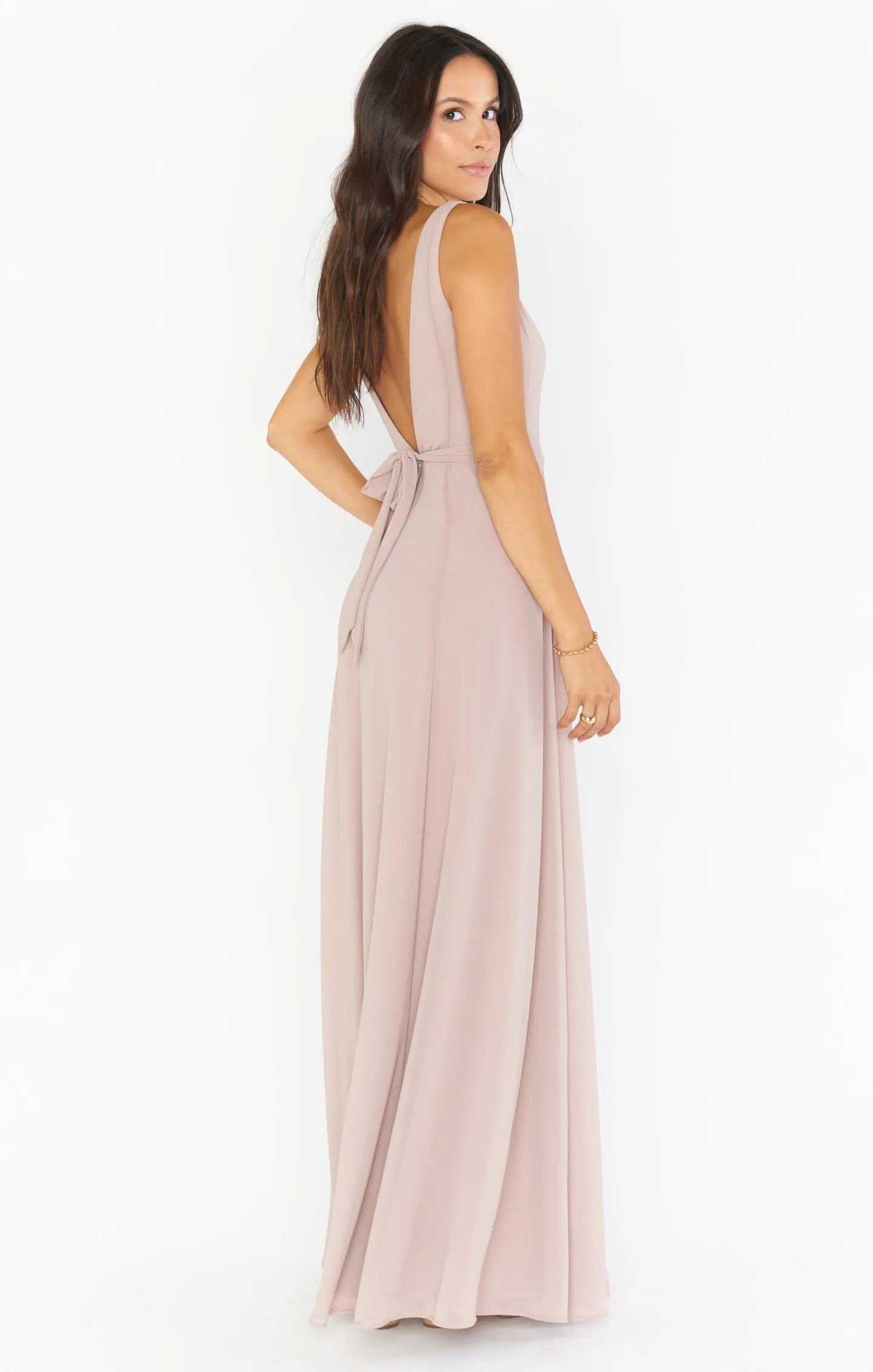 Jenn Maxi Dress ~ Soft Beige Chiffon
