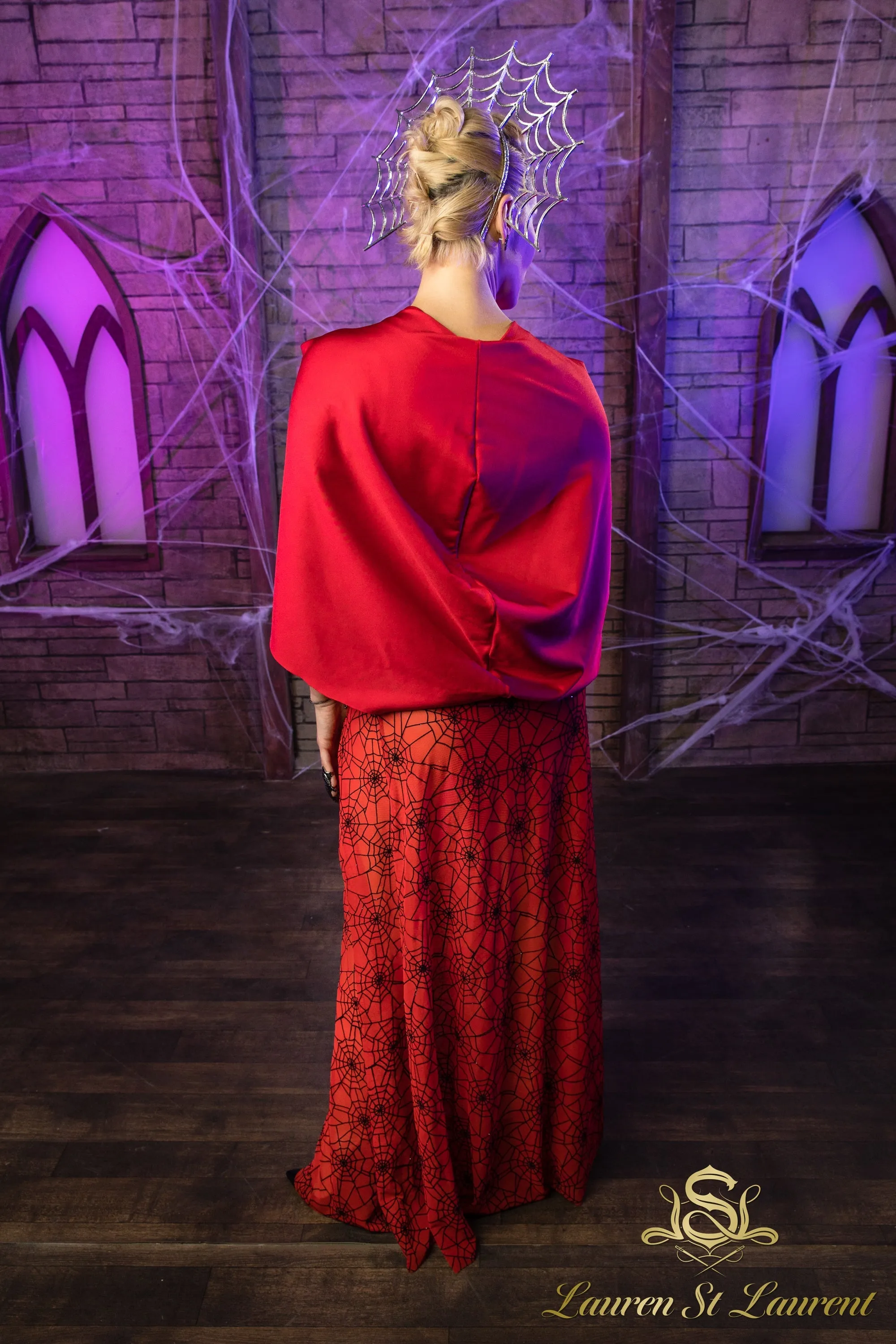Large Spiderwoman Sheer Maxi Skirt
