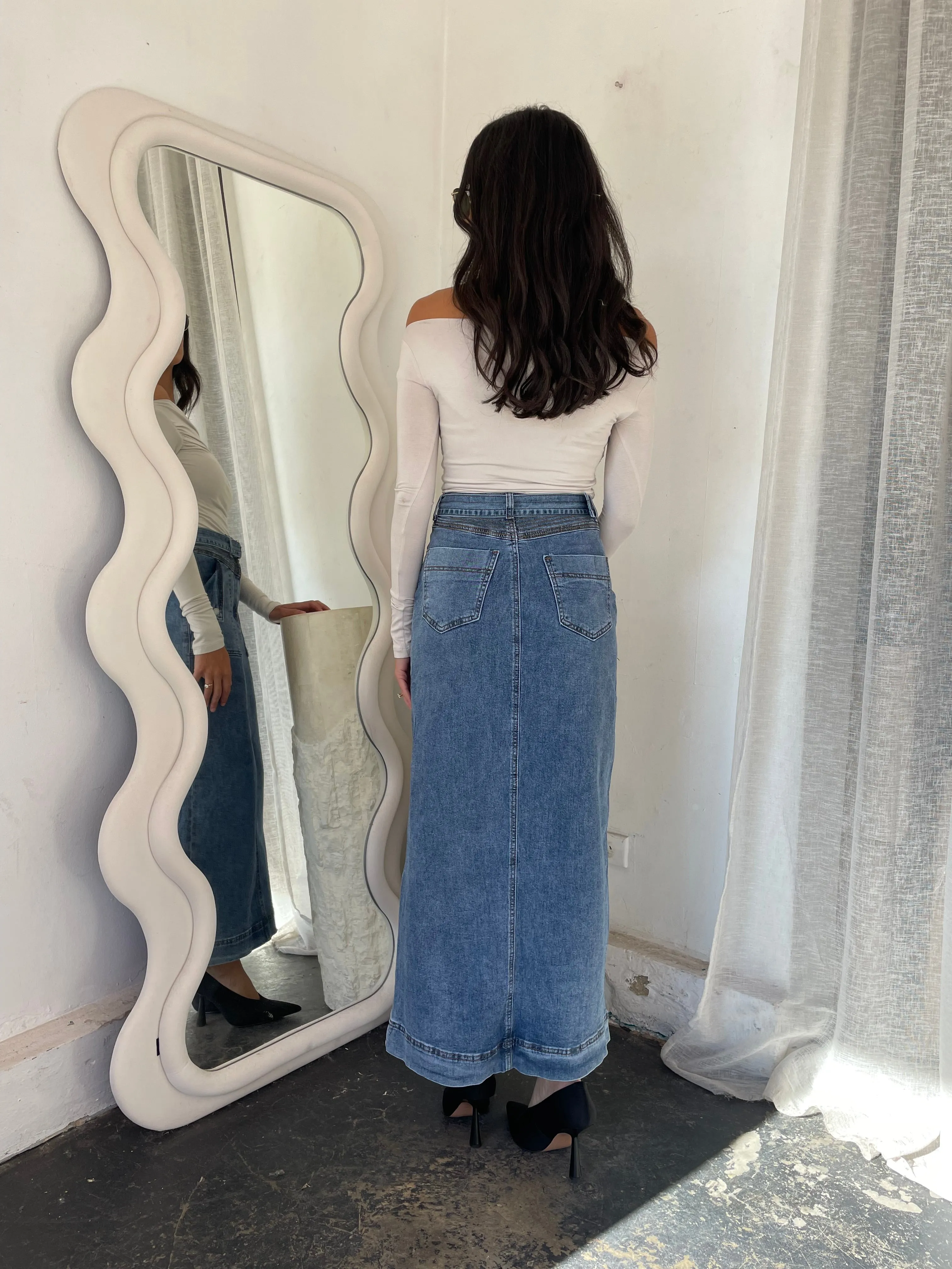 Poppy Maxi Denim Skirt