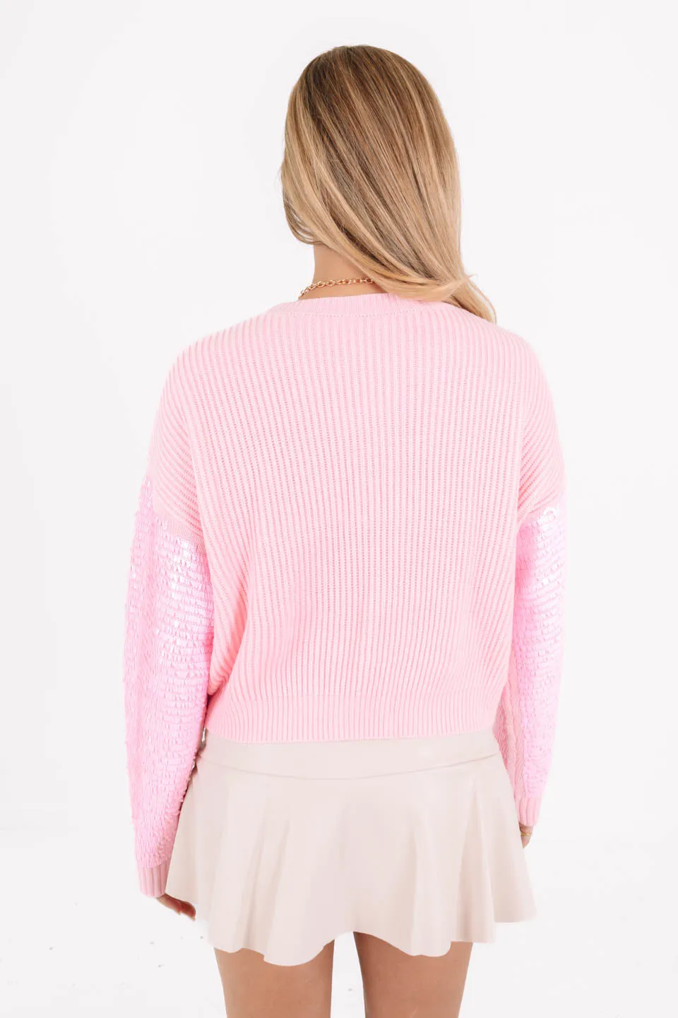 Queen Of Sparkles Sparkle Season Sweater - Light Pink