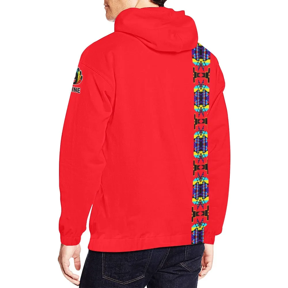 Red Blanket Strip II Hoodie for Men (USA Size)