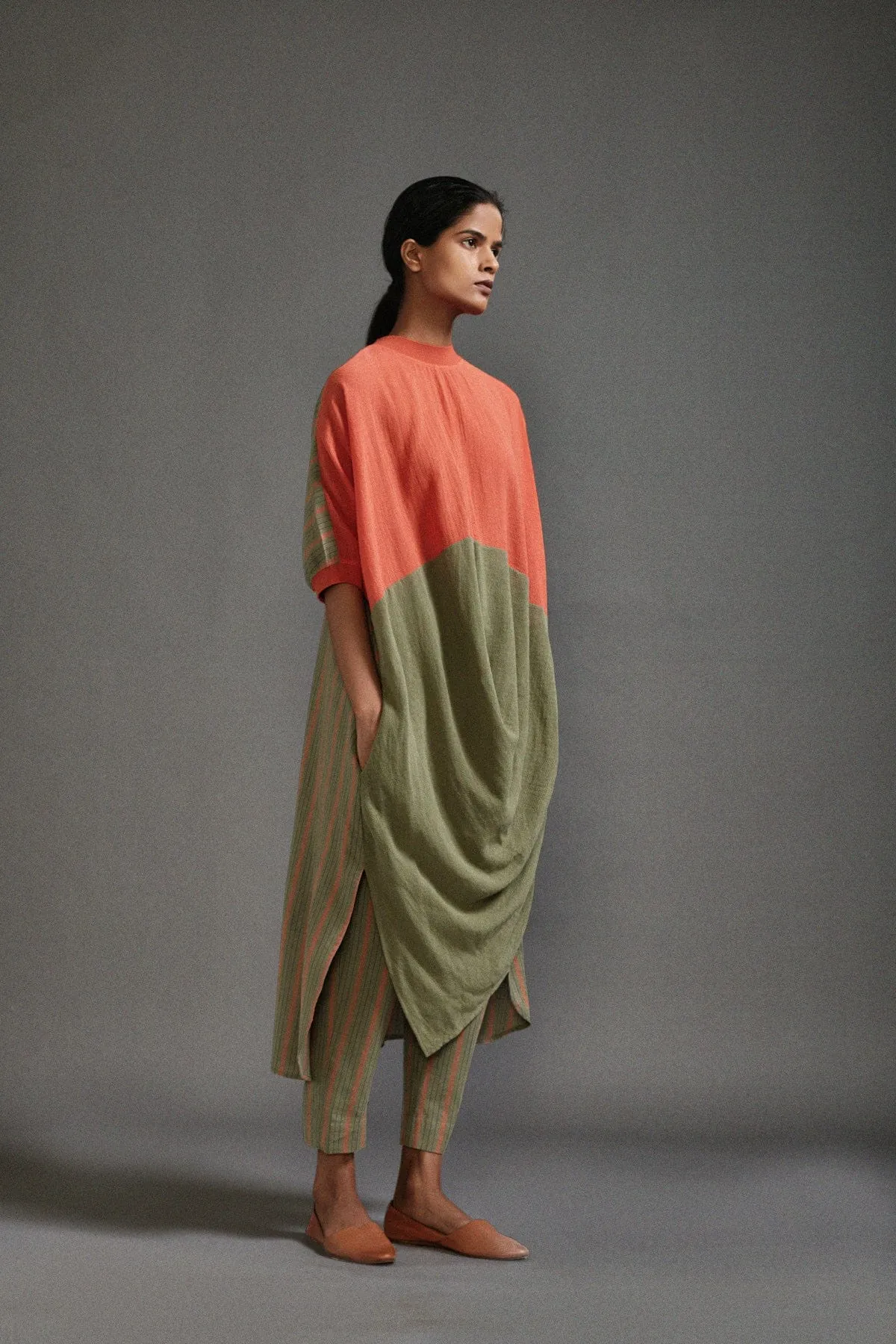 Rust & Green CB Cowl Tunic Set