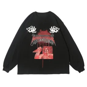 Spray Paint Clown Printed Sweatshirt