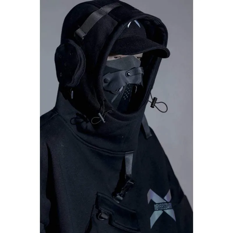 Techwear Hoodie with Headphones