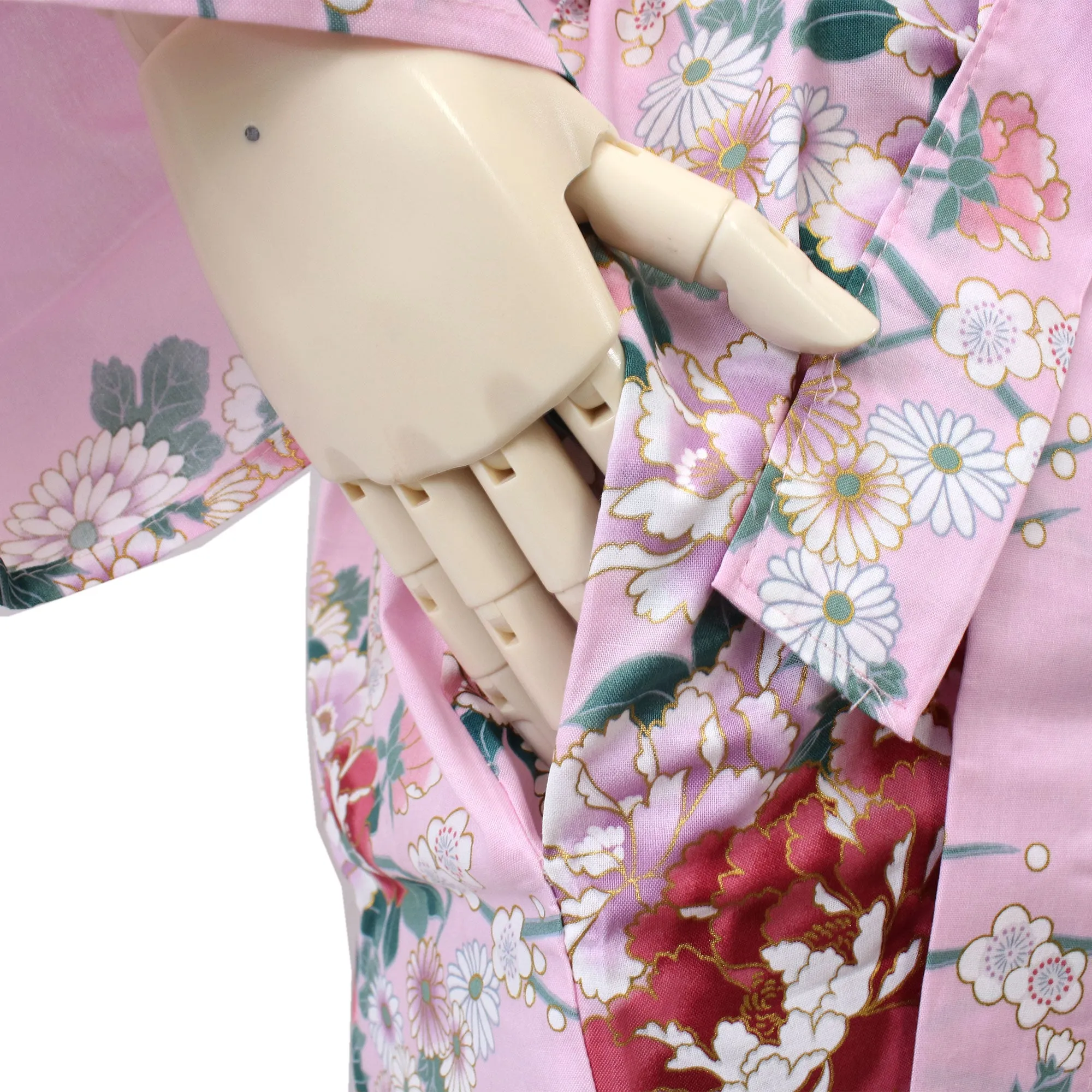 Women's Happi Coat: Kimono Robe - Princess&Peony Pink