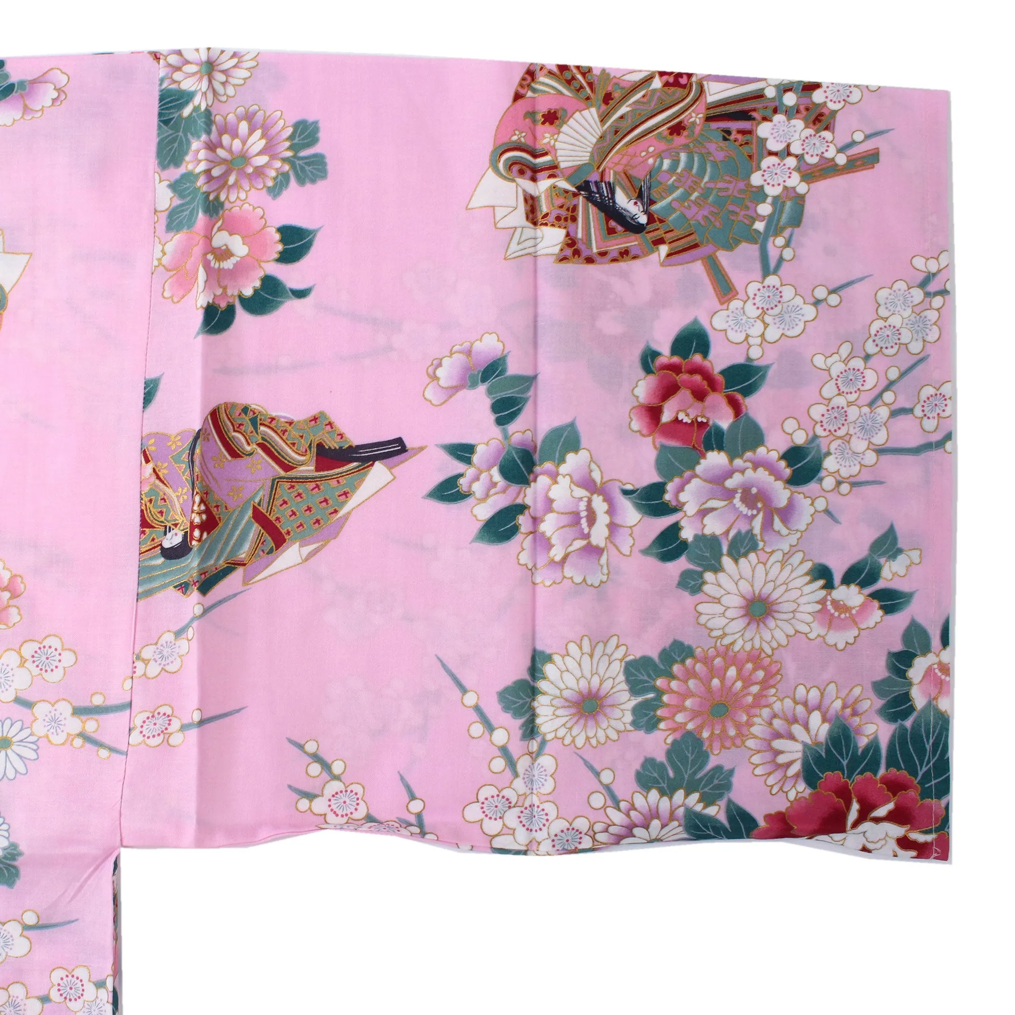 Women's Happi Coat: Kimono Robe - Princess&Peony Pink