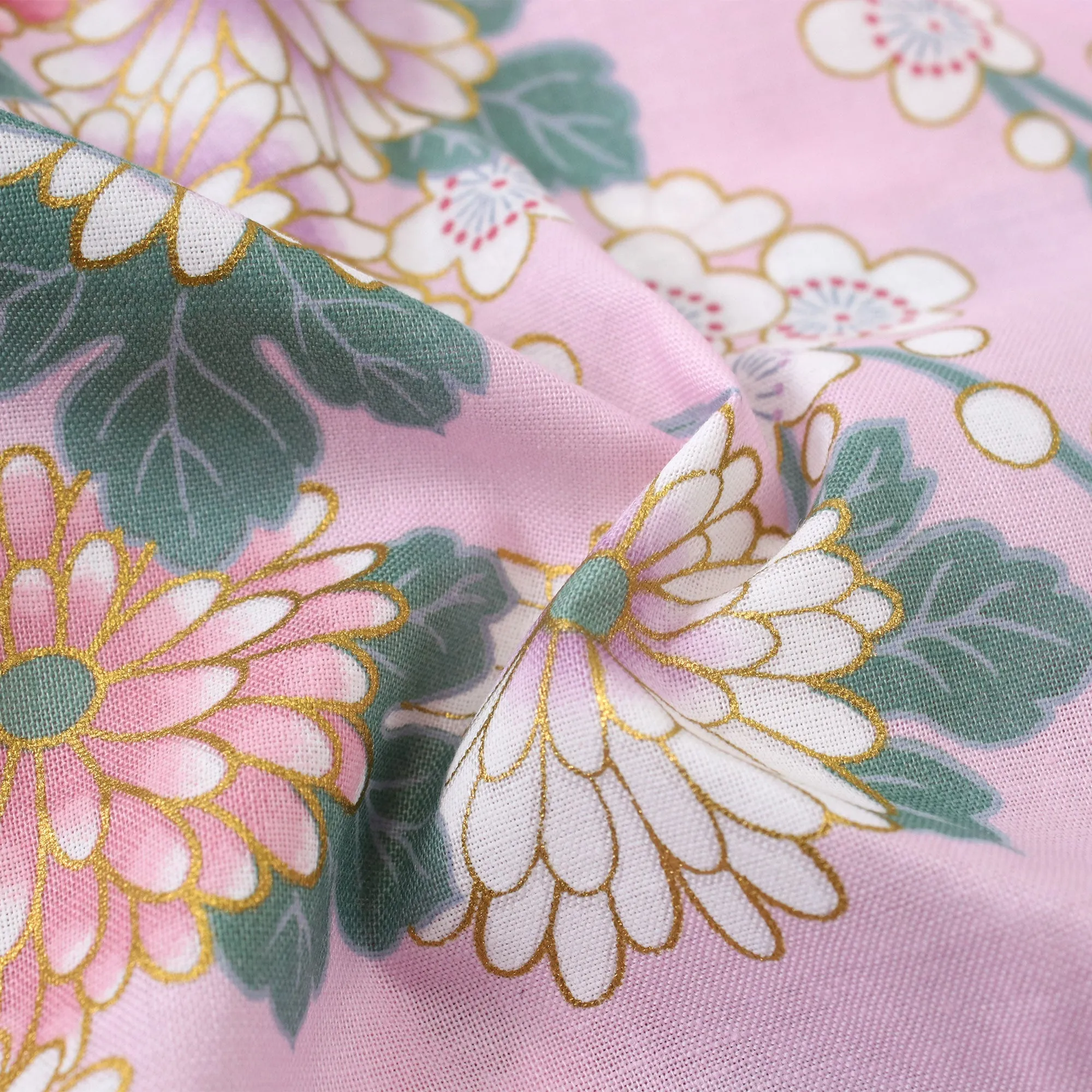 Women's Happi Coat: Kimono Robe - Princess&Peony Pink