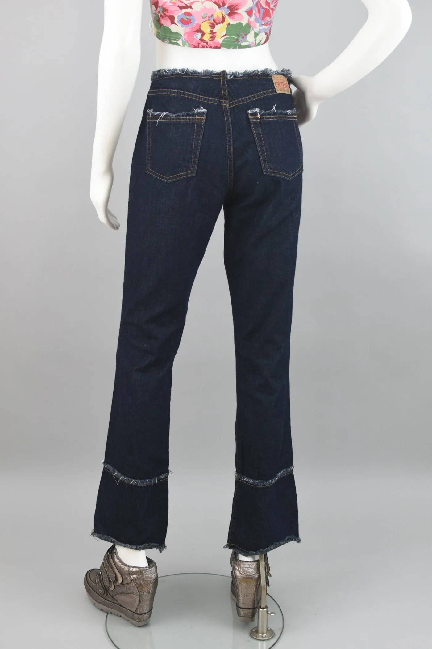 Y2K Vintage Guess Raw Hem Mid Rise Jeans Women's Size 30
