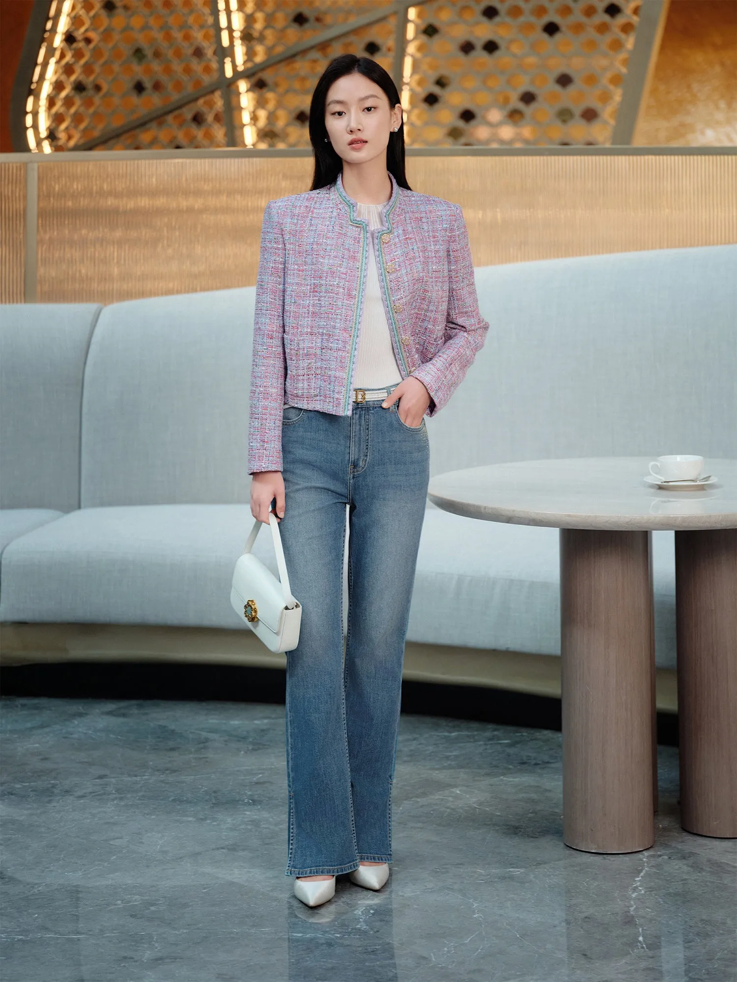 YAYING High-Waisted Flared Jeans