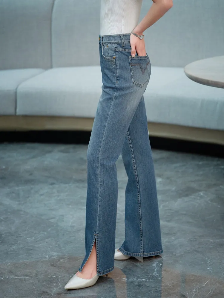 YAYING High-Waisted Flared Jeans